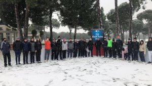 BELEK'TE GOLF'E KAR ENGELİ